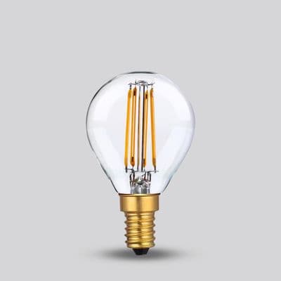 Soho Lighting E14 Classic Clear Golfball Dimmable LED Bulb P45, 4W, 2700K, High CRI