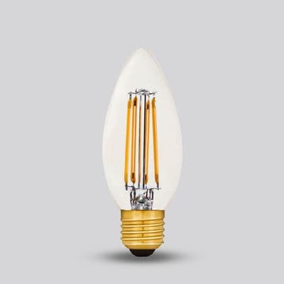 Soho Lighting E27 Classic Clear Candle Dimmable LED Bulb C35, 4W, 2700K, High CRI