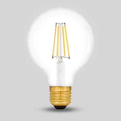 Soho Lighting E27 Classic Clear Globe Dimmable LED Bulb G125, 7W, 2700K, High CRI