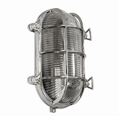 Soho Lighting Flaxman IP65 Outdoor & Bathroom Nickel Bulkhead Wall Light