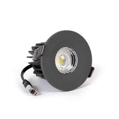 Soho Lighting Graphite Grey LED Downlights, Fire Rated, Fixed, IP65, CCT Switch, High CRI, Dimmable