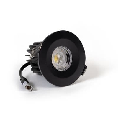 Soho Lighting Matt Black LED Downlights, Fire Rated, Fixed, IP65, CCT Switch, High CRI, Dimmable