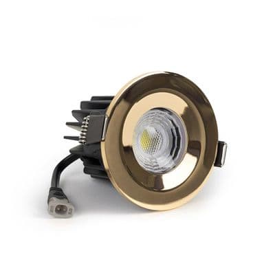 Soho Lighting Polished Brass LED Downlights, Fire Rated, Fixed, IP65, CCT Switch, High CRI, Dimmable