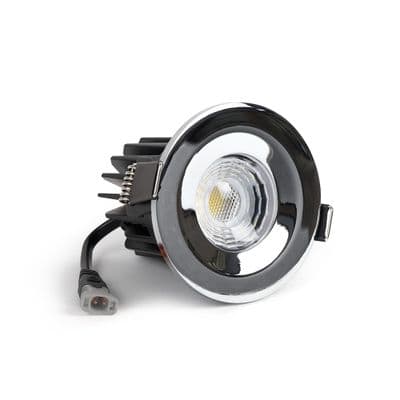 Soho Lighting Polished Chrome LED Downlights, Fire Rated, Fixed, IP65, CCT Switch, High CRI Dimmable