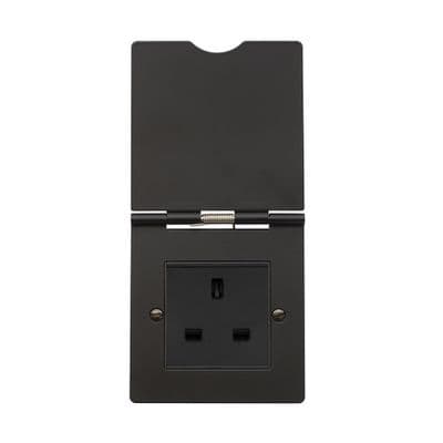 Soho Matt Black 1 Gang 13A Euro Module Floor Socket SS-SH-20-SKT507-MBB