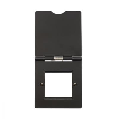 Soho Matt Black 1 Gang EM Euro 2x25mm Module Floor Plate SS-SH-20-PLT411-MBB