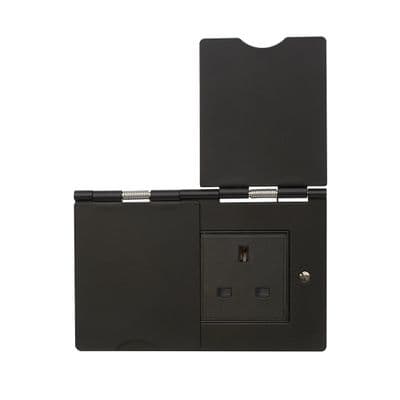 Soho Matt Black 2 Gang 13A Euro Module Floor Socket SS-SH-20-SKT508-MBB