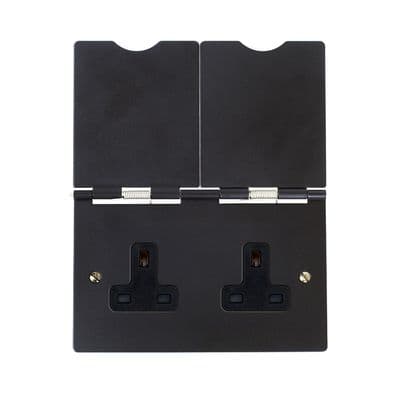 Soho Matt Black 2 Gang 13A Floor Socket SS-SH-20-SKT502-MBB