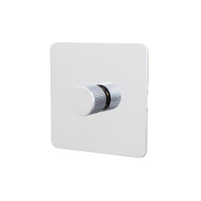 Soho Polished Chrome 1 Gang 1 or 2 Way 150W LED Dimmer Switch Art Deco SS-SH-1D-LTS201-PC