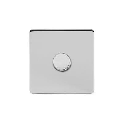 Soho Polished Chrome 1 Gang 1 or 2 Way 150W LED Dimmer Switch Art Deco SS-SH-2D-LTS201-PC