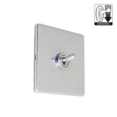 Soho Polished Chrome 1 Gang Dimming Toggle Switch Art Deco SS-SH-2D-LTS501-PC