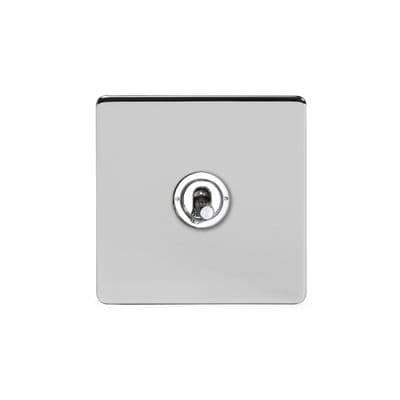 Soho Polished Chrome 1 Gang Intermediate Toggle Light Switch Art Deco SS-SH-2D-LTS311-PC