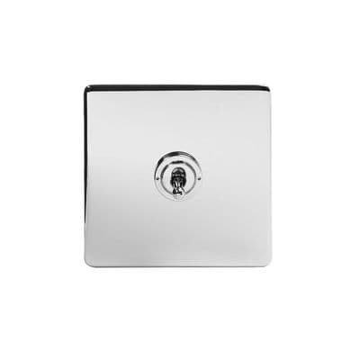 Soho Polished Chrome 1 Gang Retractive Toggle Light Switch SS-SH-20-LTS331-PC