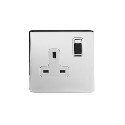 Soho Polished Chrome 1 Gang Single 13A DP Switched Plug Socket SS-SH-20-SKT101-PCW