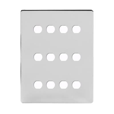 Soho Polished Chrome 12 Gang CM Circular Grid Module Plate SS-SH-20-GRD141-PC