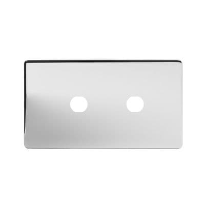 Soho Polished Chrome 2 Gang Double CM Circular Grid Module Plate SS-SH-20-GRD134-PC