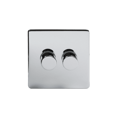 Soho Polished Chrome 2 Gang LED Multi-Way Dimmer Switch SS-SH-20-LTS252-PC