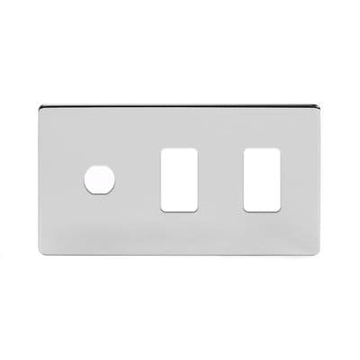 Soho Polished Chrome 3 Gang 2RM+1CM Dual Grid Module Plate SS-SH-20-GRD122-PC