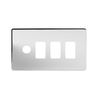 Soho Polished Chrome 4 Gang 3RM+1CM Dual Grid Module Plate SS-SH-20-GRD126-PC