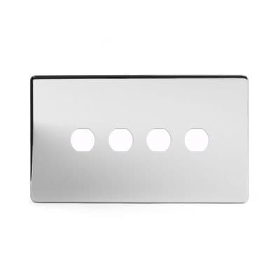 Soho Polished Chrome 4 Gang CM Circular Grid Module Plate SS-SH-20-GRD136-PC