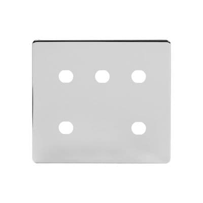 Soho Polished Chrome 5 Gang CM Circular Grid Module Plate SS-SH-20-GRD137-PC