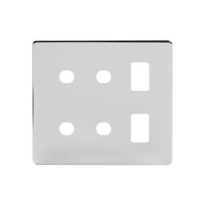 Soho Polished Chrome 6 Gang 2RM+4CM Dual Grid Module Plate SS-SH-20-GRD127-PC