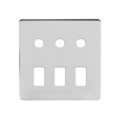 Soho Polished Chrome 6 Gang 3RM+3CM Dual Grid Module Plate SS-SH-20-GRD142-PC