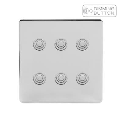 Soho Polished Chrome 6 Gang 6A Push Button Dimmer Switch SS-SH-20-LTS656-PC