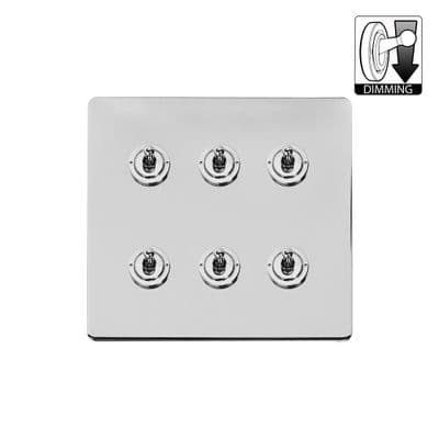 Soho Polished Chrome 6 Gang Dimming Toggle Switch SS-SH-20-LTS506-PC