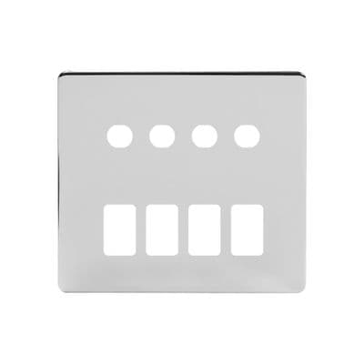 Soho Polished Chrome 8 Gang 4RM+4CM Dual Grid Module Plate SS-SH-20-GRD130-PC