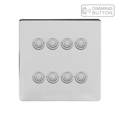 Soho Polished Chrome 8 Gang 6A Push Button Dimmer Switch SS-SH-20-LTS658-PC