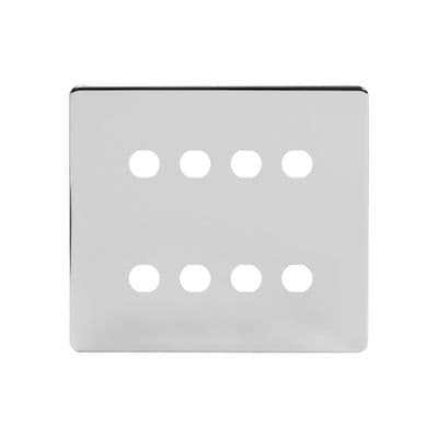 Soho Polished Chrome 8 Gang CM Circular Grid Module Plate SS-SH-20-GRD139-PC