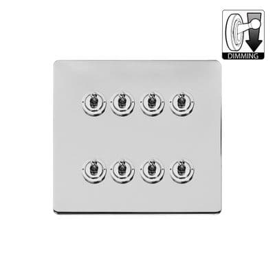 Soho Polished Chrome 8 Gang Dimming Toggle Switch SS-SH-20-LTS508-PC