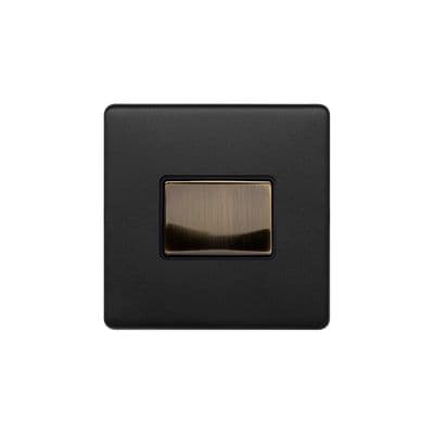 Soho SS-SH-22-ISO101-MBT Matt Black & Antique Brass 1 Gang Triple Pole 10A Fan Isolator Switch