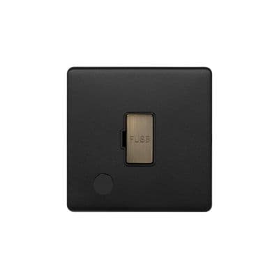 Soho SS-SH-22-ISO132-MBT Matt Black & Antique Brass Unswitched Fused Spur Flex Outlet 13A DP