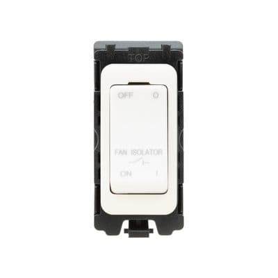 Soho White 10A Triple Pole Fan Isolator RM Grid Switch Module SS-SH-00-SGP407-WP