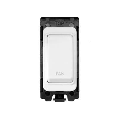 Soho White 20A Double Pole 'Fan' RM Grid Switch Module SS-SH-00-SGP224-WP