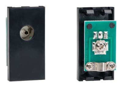 Varilight D8B DataGrid Black Co-axial TV Socket, Female (1 DataGrid Space)