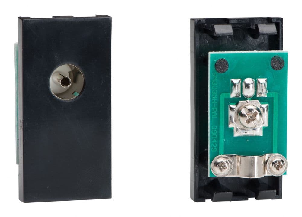 Varilight D8B DataGrid Black Co-axial TV Socket, Female (1 DataGrid Space)