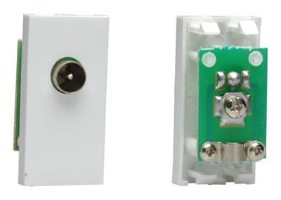 Varilight D8MW DataGrid White Co-axial TV Socket, Male (1 DataGrid Space)