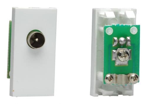 Varilight D8MW DataGrid White Co-axial TV Socket, Male (1 DataGrid Space)
