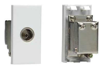Varilight D8RW DataGrid White Co-axial TV Socket, Female (Screened Return) (1 DataGrid Space)