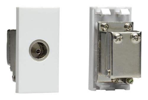 Varilight D8RW DataGrid White Co-axial TV Socket, Female (Screened Return) (1 DataGrid Space)