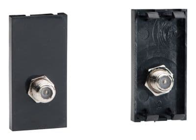 Varilight D8SB DataGrid Black Satellite TV Outlet, F Type (1 DataGrid Space)