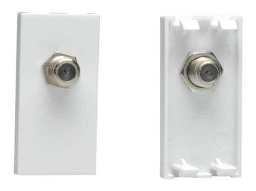 Varilight D8SW DataGrid White Satellite TV Outlet, F Type (1 DataGrid Space)