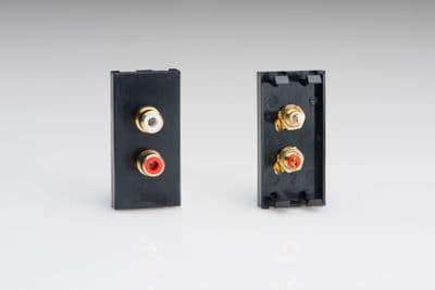 Varilight DPH2B DataGrid Black Double Phono (RCA) Socket Female (1 DataGrid Space)