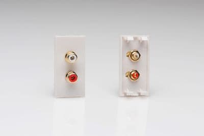 Varilight DPH2W DataGrid White Double Phono (RCA) Socket Female (1 DataGrid Space)