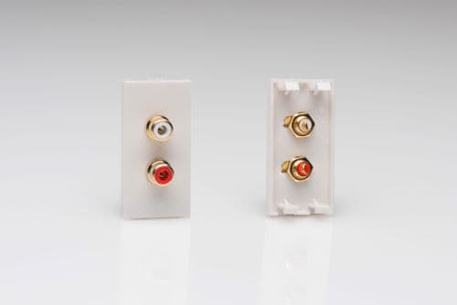 Varilight DPH2W DataGrid White Double Phono (RCA) Socket Female (1 DataGrid Space)