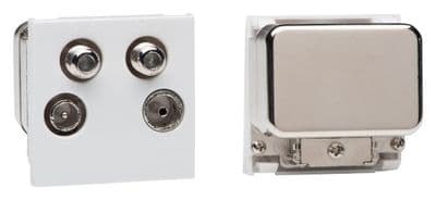 Varilight DQUAW DataGrid White Quadplex Module TV/Sat/FM (+DAB) (2 DataGrid Spaces)