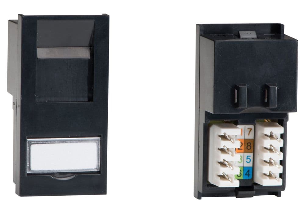 Varilight DRJ456B DataGrid Black RJ45 Cat 6 Module (1 DataGrid Space)